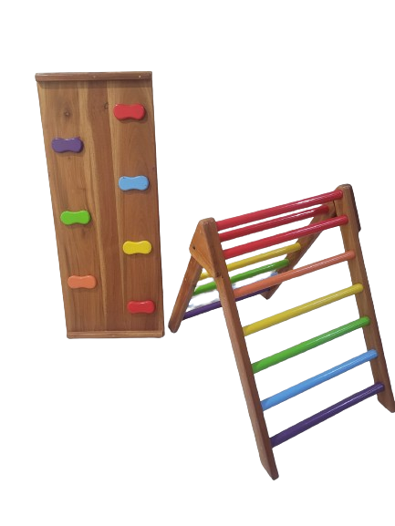 Pikler Triangle With Slide & Rick Climbing