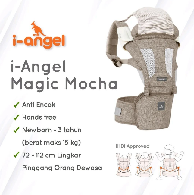 Baby Carrier - I Angel New magic - Melange Mocha With Hood