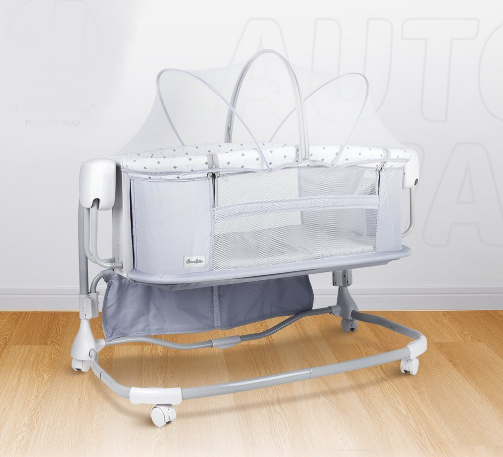 Sewa Baby Box & Matresses - Cocolatte Auto Sway Sidebed MX - Light Grey